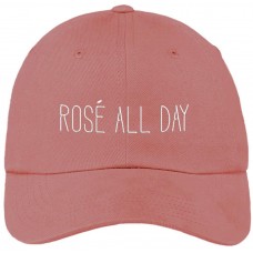 Rose&apos; All Day Funny Pink Baseball Cap Hat Adjustable Unisex Wine Drinking Gift  eb-42352916